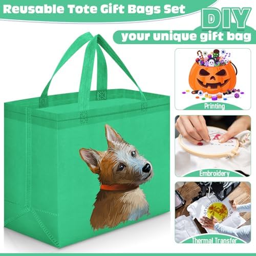 Windyun Reusable Grocery Bags Non Woven with Handles - Image 6