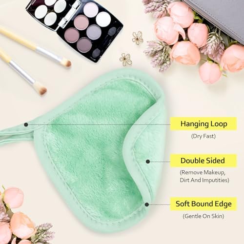 HOMEXCEL Makeup Remover Cloth 12 Pack Reusable Makeup Remover Pads Washable - Image 2