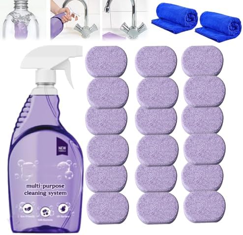 Clean All Purpose Spray Cleaner for Ovens - Multipurpose Foam Cleaning System - The Solution for Every Stain, Spray Oven Cleaner with Concentrated Cleaning Tablets (1Bottle+18pcs Tablets) by Jonissi