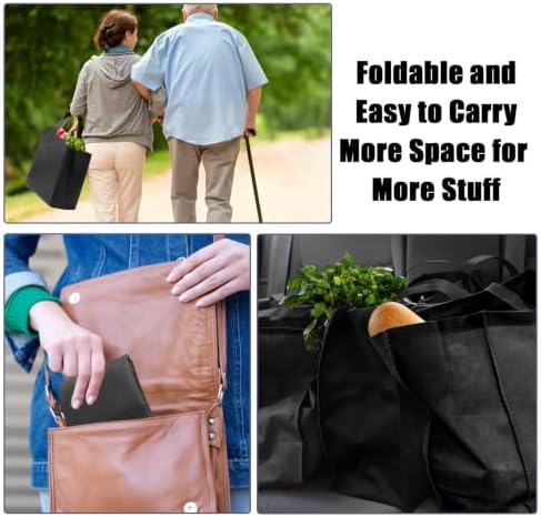 50pcs Reusable Grocery Bags with Handles Non Woven Shopping Tote Bags Bulk - Image 6