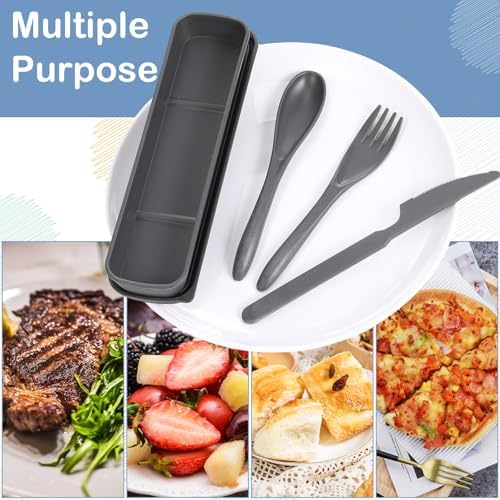Yahenda 28 Sets Reusable Travel Utensils Set with Case Bulk, Cold Color - Image 5
