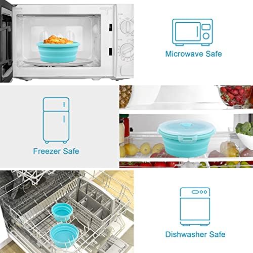 Guyuyii Collapsible Bowls with Lids 4 PC Food-Grade Silicone BPA-Free - Image 5