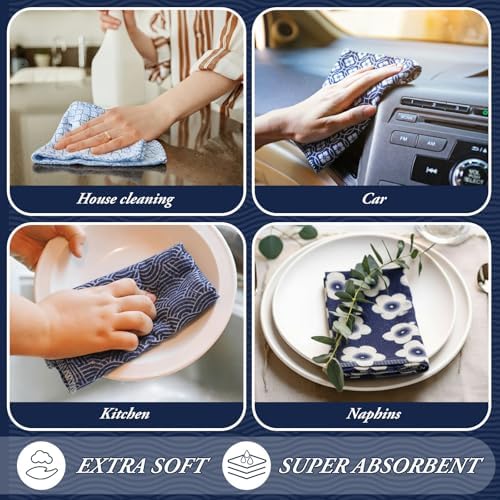 Redbaker 6 Pcs 18 Pcs Reusable Paper Towel for Kitchen,Geometric Theme - Image 2
