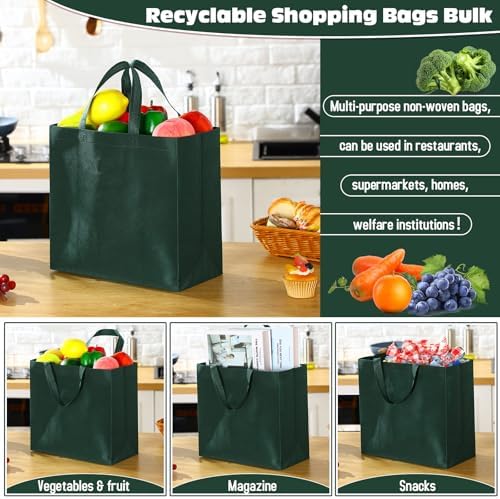Windyun Reusable Grocery Bags Non Woven with Handles - Image 4