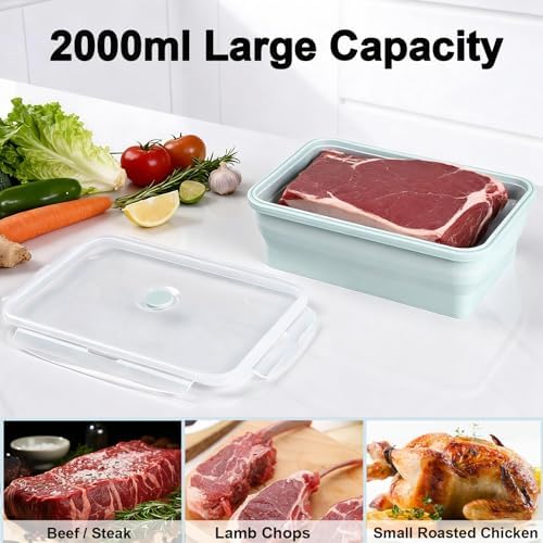 Extra Large Collapsible Silicone Food Storage Containers, 68oz/2000ml,2Pack - Image 3