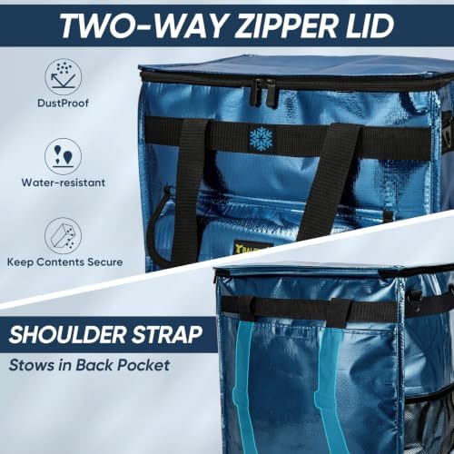 BALEINE Reusable Grocery Bag on Wheels, Foldable Rolling Tote Bag - Image 7