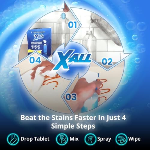 X-ALL Multi-Purpose Cleaner - Spray Bottle and 5x Cleaning Tablets - Cleaner for Oven, Kitchen & Floor surfaces, and Removes Grease and Grime - Image 7