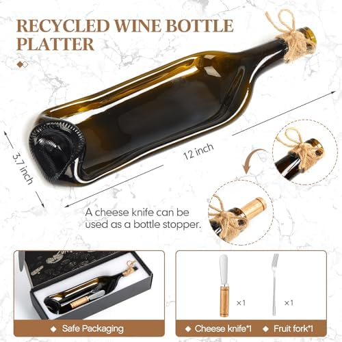 Bokon 1 Pcs Wine Gifts Melted Serving Tray, Brown, Wine Bottle - Image 2