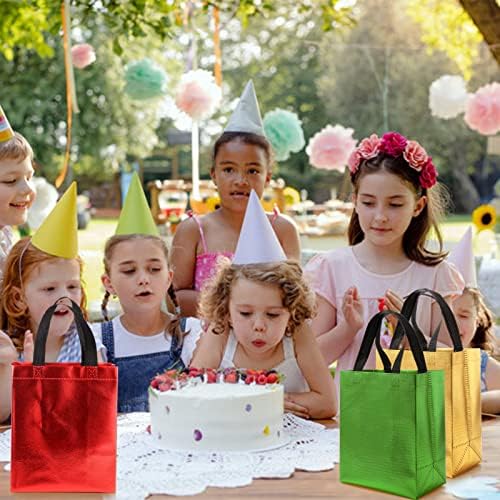 Eccliy 80 Pcs Reusable Gift Bags, Medium, Red, Gold, Green - Image 3