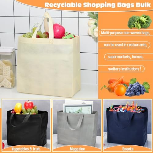 Windyun Reusable Grocery Bags Non Woven with Handles - Image 5