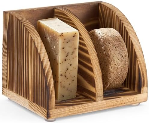 Shampoo Bar Holder Multi Bar Soap Dish, Wooden, 4.33 x 3.35 x 3.15 Inch by Ferrochef
