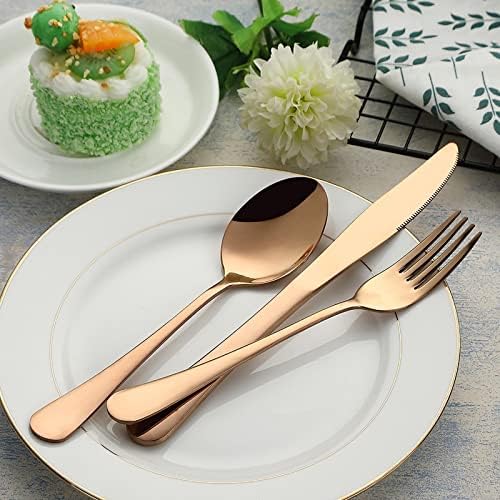 Portable Travel Utensils, Reusable Silverware with Case for Fixing Tableware, 9 Pieces Stainless Steel Stable Flatware Set, Camping Picnic Cutlery Set (Rose Gold Set) - Image 4