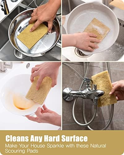 Foamstar Natural Scouring Pads 6 Pack- Non-Scratch Sisal Cleaning Scrub Pads for Dishes, Eco-Friendly Coconut Fiber Kitchen Scrubbers for Pans and Pots, Compostable, Biodegradable - Image 5