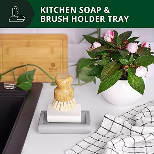 ROYAL CRAFT WOOD Bamboo Soap Dish - Self Draining Soap Holder for Bathroom, Shower, Kitchen Sink | Natural Non-Toxic Soap Tray (Gray) - 1 Pcs - Image 6
