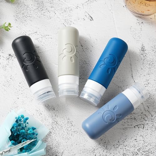 Zafit Travel Bottles for Toiletries, TSA Approved Travel Containers 3oz Leak Proof Travel Tubs Refillable Liquid Travel Accessories for Shampoo Conditioner Lotion Body Wash(Multicolored J) - Image 4