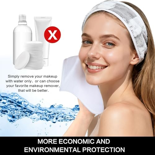 SINLAND Microfiber Facial Cloths Fast Drying Washcloth 8inch x 8inch Absorbent Face Wash Cloth Soft Makeup Remover Cloths - Image 4