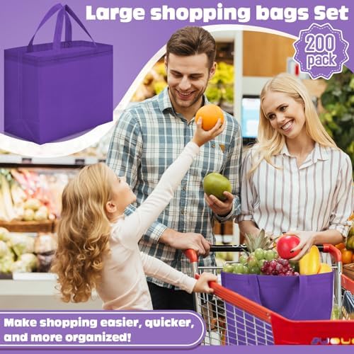 Windyun Reusable Grocery Bags Non Woven with Handles - Image 3