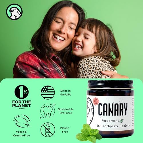 Canary Nano Hydroxyapatite Toothpaste Tablets Peppermint - Remineralizing, Fluoride Free, All Natural Tabs with Xylitol - Great for Travel, Plastic Free - 126 Count - Image 5
