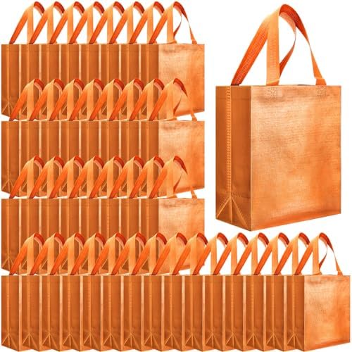 Eccliy 80 Pcs Reusable Gift Bags, Medium, Orange by Eccliy