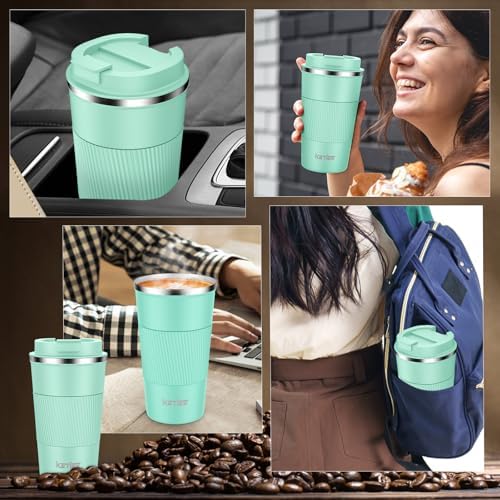 KETIEE 12oz Coffee Mug: Vacuum Insulated Coffee Cup with Leakproof Lid, Travel Coffee Mug Stainless Steel Double Walled Reusable Coffee Cup for Hot and Cold Water Coffee - Image 4