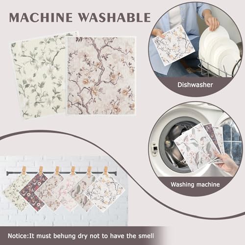 Swedish Dishcloth Dish Towel Set: Kitchen Cellulose Sponge Cloth (Flower) - Image 5