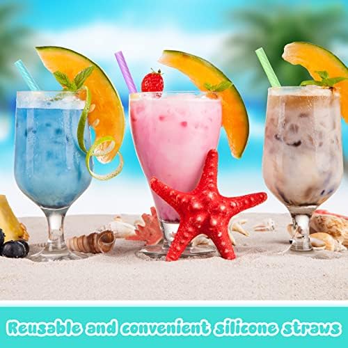 Meanplan 4 Sets Reusable Straws Travel Case Brush Silicone,Classic Color - Image 5