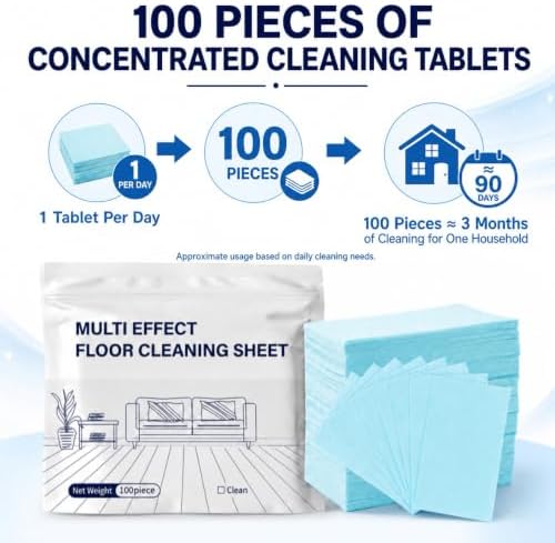 100pcs Floor Cleaning Tablets, Multi-Effect Cleaner Sheets(100) - Image 5