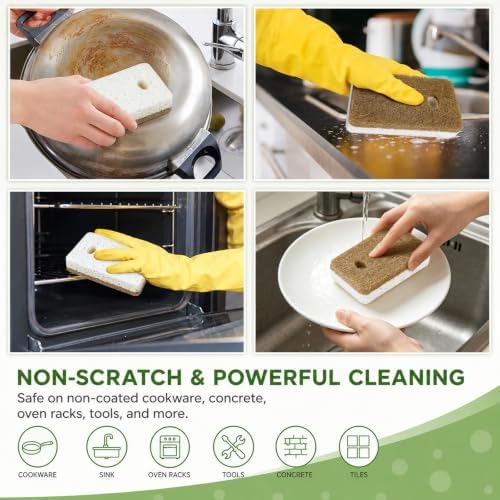 8 Pack Eco Friendly Kitchen Sponges with 2 Sponge Holders - Image 5