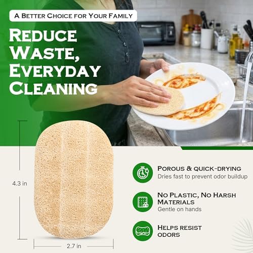 BeePure Eco-Friendly Kitchen Cleaning Bundle - 5 Reusable Swedish Dishcloths & 3 Kitchen Sponges, Absorbent Cellulose Cloths, Washable Paper Towel Alternative - Image 6