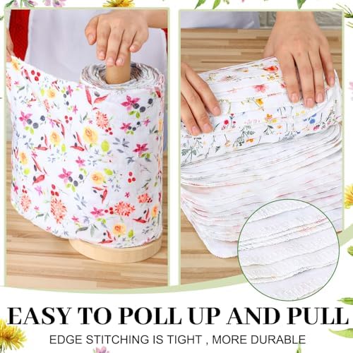 60 Pack Reusable Kitchen Cloths Cotton Towels, Wildflowers - Image 4