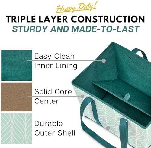 Reusable Grocery Bags (3 Pack) – Heavy Duty Reusable Shopping Bags, Green - Image 5