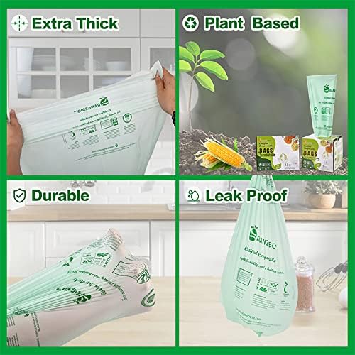 (Large) OrangeBio Certified Home Compostable Shopping Bags, 200ct, 12"x 6" x 20" (Extra Thick), Hold 20 lbs, Thank You/Grocery/Take Out/T Shirt/To-Go Bags for Retail, Grocery Store - Image 2