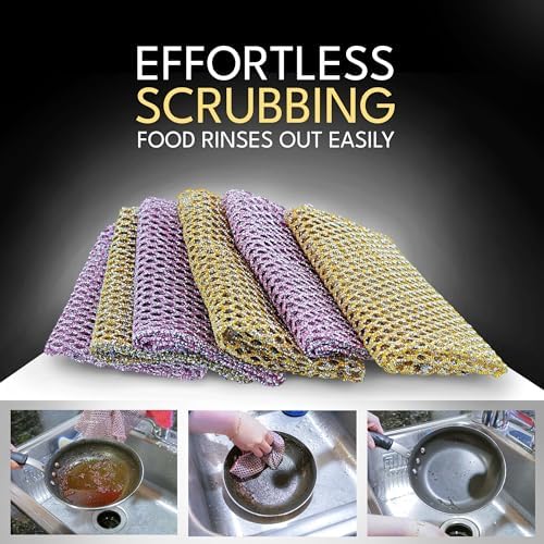 Non-Scratch Dish Scrubbers (24 Pcs) — Outlasts 7+ Sponges, Stays Odor-Free | Replace Smelly Kitchen Sponges | Non-Absorbent Mesh | Safe on Non-Stick, Cast Iron, Glass | Made in Korea Since 2012 - Image 6