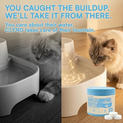 Pet Water Fountain Cleaner and Descaler Tablets 24-Pack Residue-free Fountain Cleaning Tablets for Cat and Dog Pump and Filter Maintenance, Cleaning Kit Compatible, Safe for Plastics and Metals - Image 2