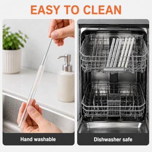 Replacement Straws Compatible with 20 oz Stanley Quencher Tumbler, 8.5 Inch Reusable Straws, Drinking Cup Accessories, Clear-6 Pack - Image 5