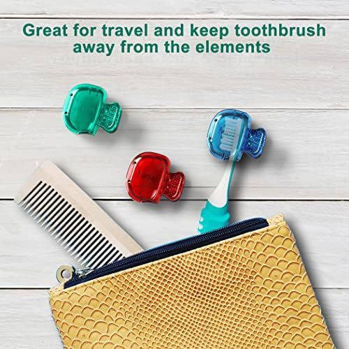 Mspan Toothbrush Head Cover Cap: Tooth Brush Protector Cute Plastic Clip Pod Compatible with Standard & Electric Toothbrush - Travel Case for Traveling & Home - 4 Packs - Image 6
