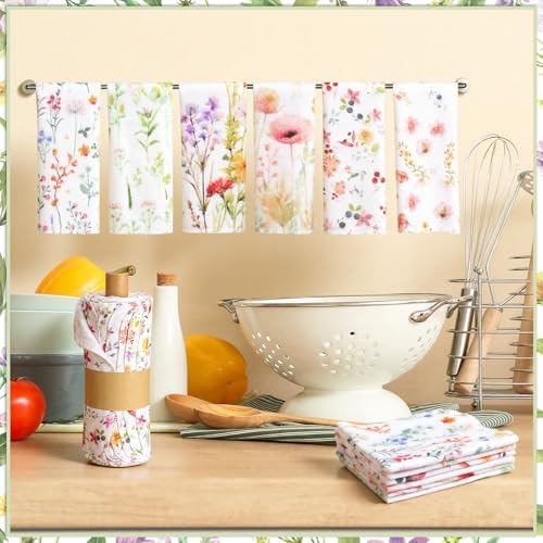 90 Pack Reusable Kitchen Cloths Cotton Towels, Wildflowers - Image 4