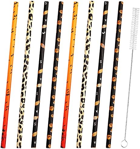 JANYUN 40 Pieces Halloween Reusable Straws BPA Free - Image 2