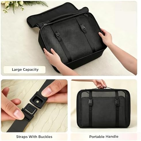 8 Set Packing Cubes for Travel Essentials, Suitcase Organizer Bags, Carry-On Luggage Accessories for Travel Essentials, Must-Have for Airplane, Road Trip & Camping (Black) - Image 7