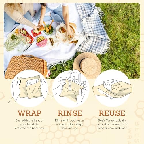 Bee's Wrap Beeswax Food Wraps, 5 Pack Assorted - Meadow Magic - Image 4