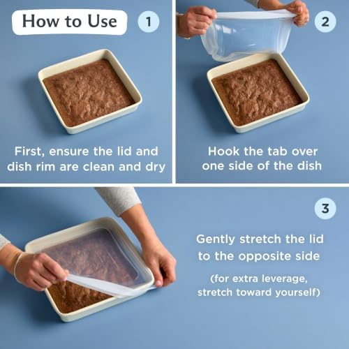Stasher Reusable Silicone Square Stretch Lid, Food Cover for 8x8 inch Pans - Image 5