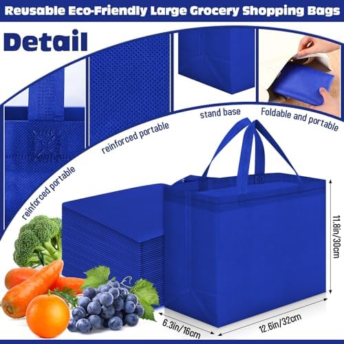 Windyun Reusable Grocery Bags Non Woven with Handles - Image 2