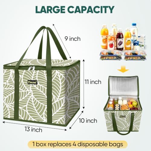 BALEINE 1PK Insulated Reusable Grocery Bag, Heavy Duty Shopping Tote - Image 5