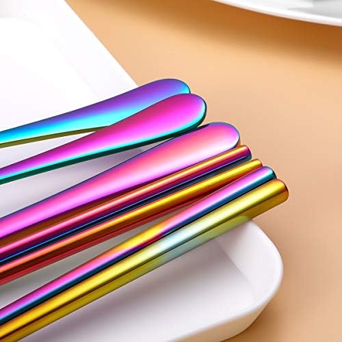 Travel Utensils,Reusable Silverware Set To Go Portable Cutlery Set with a Waterproof Carrying Case for Lunch Boxes Workplace Camping Picnic (Rainbow) - Image 6