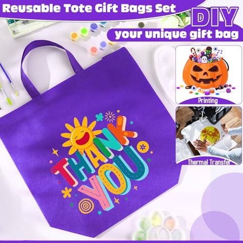 Windyun Reusable Grocery Bags Large Non Woven Shopping Bags with Handles Foldable Portable Tote, 16x6x12 Inch - Image 6