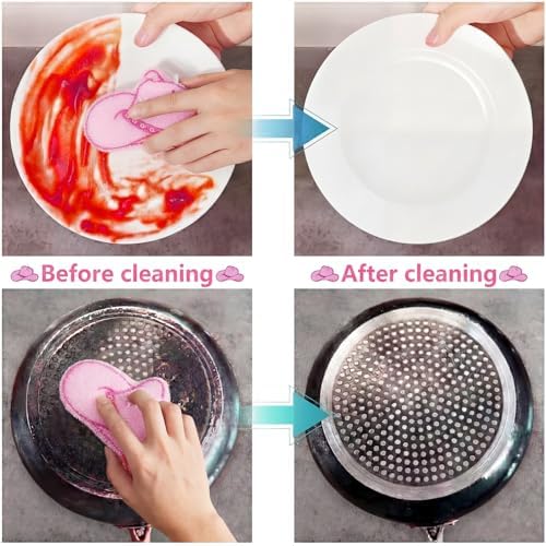 12 Pcs Cowgirl Hat Sponge Dish Scrubber Dual Sided Non Scratch Dish Washing Scrubbers Reusable Household Cleaning Kitchen Tools for Dishwashing Washing Dishes Cookware Tubs Sinks - Image 5