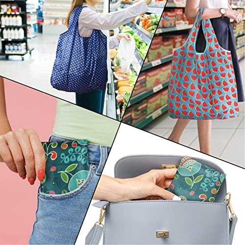 Reusable Grocery Bags, 6 Pack 50Lbs Foldable Fashion Washable Shopping Bags, Large Boho Tote Bags For Groceries, Bulk Market Cloth Storage Bags, Utility Aesthetic Personalized Gifts For Women - Image 2