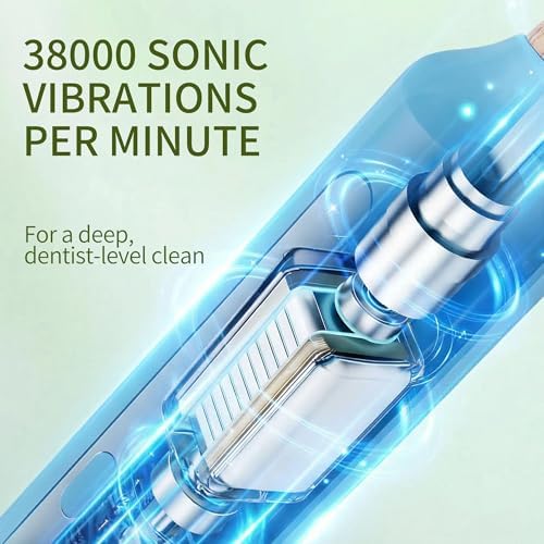 Sonic Electric Toothbrush with Bamboo Heads, Light Blue - Image 5