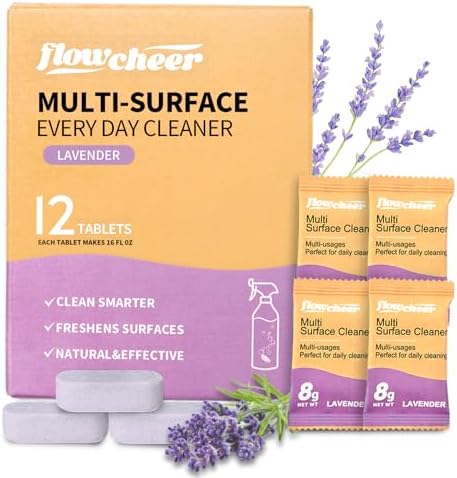 flowcheer Multi Surface Cleaner Refills -12 Pack (Lavender) by Flowcheer