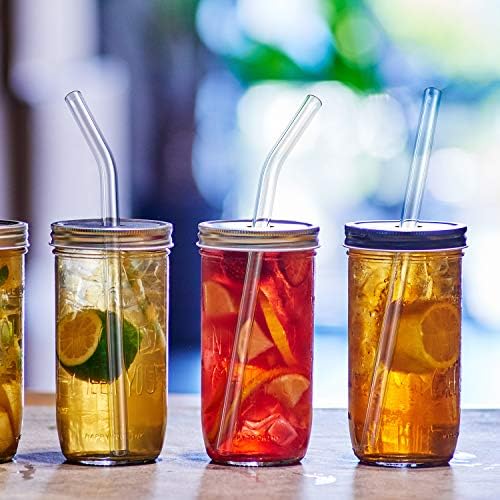 HeykirHome 12-Pack Reusable Glass Straw,Size 8.5''x10 MM,Including 6 Straight and 6 Bent with 2 Cleaning Brush- Perfect For Smoothies, Tea, Juice - Image 6